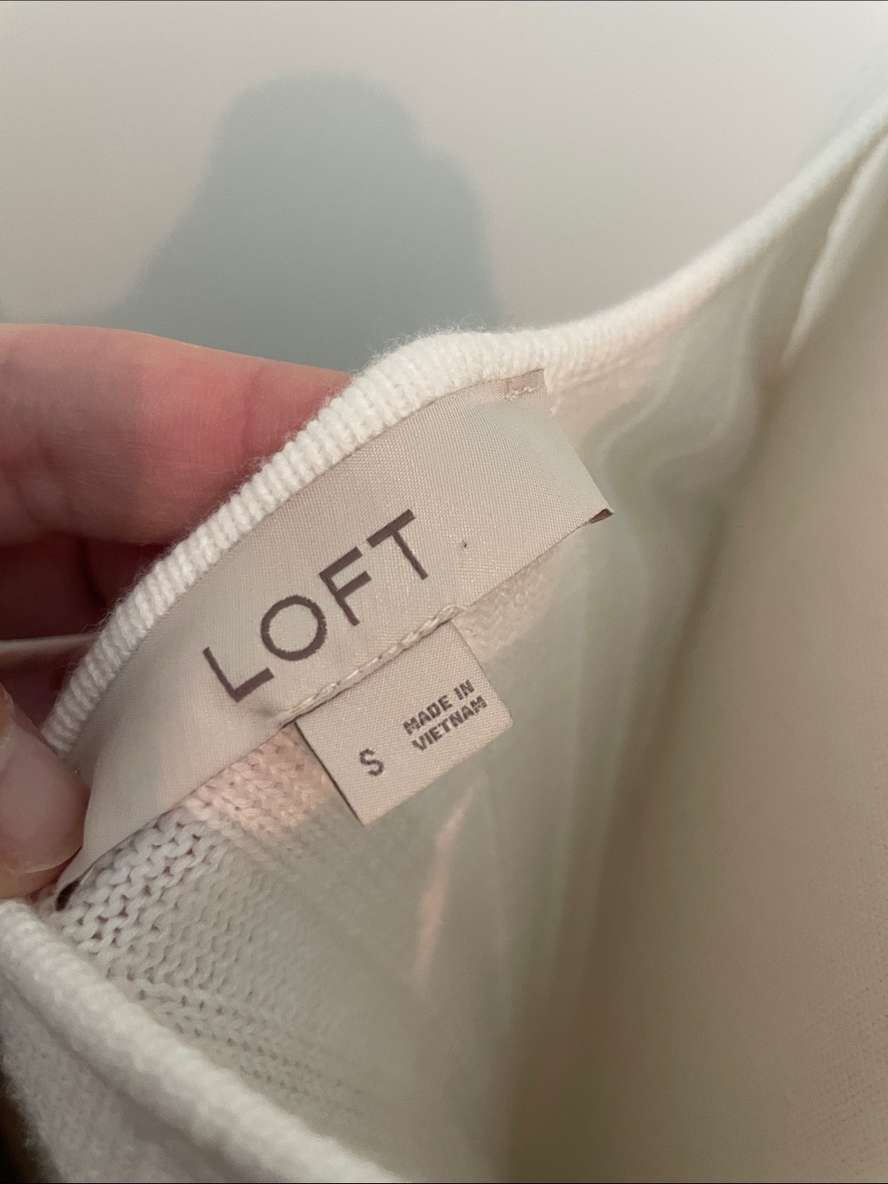LOFT White Ribbed Button-Front Tank - Picture 3 of 4